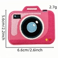 Pink cartoon camera embroidered patch with precise stitching for clothing accessories - Cartoon Camera Patch 6
