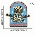 Cartoon skeleton patch featuring High Functioning Introvert text with white stars - Cartoon Skeleton 6# (AZ2508G8-4)