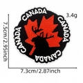 Embroidered Canada patch featuring red maple leaf and moose silhouette on black base - Canada Moose Style (标志布贴19#)