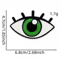 Bestickter Augen-Aufnäher mit grüner Iris und langen Wimpern für Kleidung - Grünes Augenstil (美元系列布贴2#)