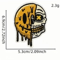 Yellow melting lava smiley skull embroidered iron-on patch for clothing accessories - Cartoon Skeleton 10# (AZ2508G8-4)