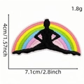 Parche bordado silueta de bailarina arcoíris para ropa de yoga con medidas - Silueta de Danza Yoga (1#)