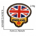 British flag embroidery patch with England text and red crown for clothing and bags - England Crown Style (标志布贴28#)