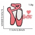 Ballettschuhe Stickerei-Aufnäher in Rosa mit Ballet-Schriftzug zum Aufbügeln - Ballettschuhe Stil (1#)