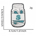Creative dollar money jar embroidery patch for clothes with iron-on adhesive backing - Jar-Packed Banknote Shaped Patch (Dollar Series #14)