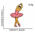 Pink ballerina girl embroidered patch with detailed gold and pink stitching and sizing - Gold-Pink Dancer Silhouette Style (6#)