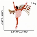 Pink and orange ballet girl embroidered patch with musical notes music dancer theme - Music Note Rhythm Dancer (9#)