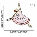 Pink cartoon ballerina dancer embroidery patch for DIY clothing decoration 7.2x6.5cm - Exquisite Ballerina Style (8#)