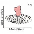 Pink ballet tutu embroidered patch with measurements 5.4cm height and 7.1cm width - Black Pleated Tutu Style (10#)