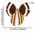 Leopard print bow embroidery patch with white stitching detail, 6.5cm decorative badge - Leopard Print and Striped Bowknot Style (6118516502513)