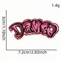 Pink gradient Dance word embroidery patch with 3cm x 7.2cm dimensions for clothing - Pink Gradient Dance (16#)