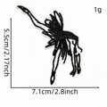 Abstract ballet dancer embroidered patch in black and white with 7.1cm width - B&W Abstract Dancer (18#)