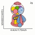 Pink gumball machine embroidered patch, cute cartoon candy design for clothes, size 7.2cm - Candy Machine Design