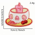 Pink candle and skull embroidered patch for clothing DIY craft accessories, 6.5x7cm size - Skull Cup