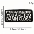 Cartoon math series embroidered patch with white text on black background, 8.2cm long - Style 11