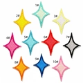 Detail of multi-colored star embroidery patches with fine stitching on white background - Multi-Color Assortment