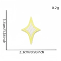 Star-shaped diamond embroidery patch in yellow and white, size 3.4cm for garment decoration - Yellow/White