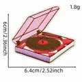 Pink cartoon record player embroidered patch for clothing DIY crafts and decoration - Record Player Shape