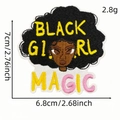 Écusson brodé Cartoon Black Girl Magic pour vêtements, patch fille africaine de 7cm - Écusson Fille Afro 12# (Magic Rose)