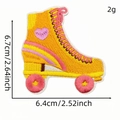 Bohemian embroidered roller skate patch with rainbow stripes and hearts for clothing - Bohemian Style 2#