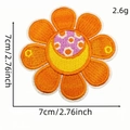 Bohemian floral embroidery patch in orange and purple tones, measuring 7cm and weighing 2.6g - Bohemian Style 3#