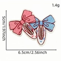 Cute embroidered ballet shoe patches with pink and blue bows for clothes - Ballet Shoe Style