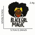 Écusson brodé Black Girl Magic avec afro et bandeau coloré pour vêtements et sacs - Écusson Fille Afro 16# (Foulard Violet)