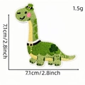 Green dinosaur embroidery patch with clover hat for St. Patrick's Day DIY apparel - Shamrock Style (恐龙布贴7#)
