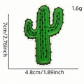 Green cactus embroidered patch 7x4.8cm size variant for clothes and bag decor - Cactus Style 2