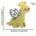 Yellow cartoon dinosaur embroidery patch with white angel wings for clothing decor - Angel Style (恐龙布贴11#)