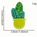 Embroidered green cactus patch with yellow pot, 7.1cm tall sewing or iron-on applique - Cactus Style 12