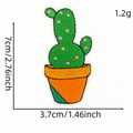 Green cactus embroidered patch 7x3.7cm for clothing and bags decoration DIY - Cactus Style 15
