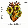 Patch ricamata cuore girasole con dimensioni 8,9 cm x 6,8 cm per accessori abbigliamento - Toppa Cuore 3#