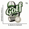 Golf Sport cartoon embroidery patch with measurements 7.7x6.4cm for clothing decor - Golf Club Pattern 4