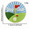 Cartoon golf ball embroidered patch with dimensions 7.4cm by 7.3cm for clothing - Golf Club Pattern 5