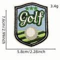 Golf shield embroidery patch with green star and dimensions 7.6x5.8cm for clothing - Golf Club Pattern 7