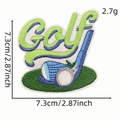Cartoon golf embroidery patch with ball and club motif in 7.3cm x 7.3cm size - Golf Club Pattern 9