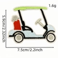 Cartoon golf cart embroidered patch with dimensions 7.5x5.9cm for clothing repair - Golf Club Pattern 14