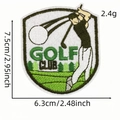 Cartoon golf club shield embroidery patch with forest design and dimensions 7.5cm x 6.3cm - Golf Club Pattern 15