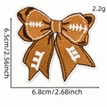 Brown bow-shaped leopard rugby embroidery patch for clothing DIY decoration - Rugby Patch #2