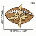 Rugby football patch with leopard pattern embroidery and bow detail decoration - Rugby Patch #3