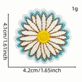 Parche bordado de margarita con borde azul, 4,2x4,1cm para decorar prendas de ropa - Parche de Flor Estilo 3