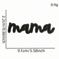 Embroidered black shiny MAMA letter patch for clothing decoration, size 9.1cm x 2.2cm - Rugby Cloth Patch #5