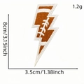 Brown leopard lightning bolt embroidered patch with American football stitching detail - Football Texture Lightning Style (6118516502507)