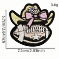 Cartoon cowboy hat with football embroidery patch measuring 6.7cm by 7.2cm - Football Cowboy Hat Bowknot Style (6118516502508)