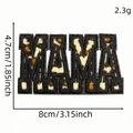 MAMA leopard print chenille iron-on patches with black embroidered edges for clothing - Leopard Print MAMA Letter Style (6118516502509)