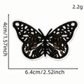 Embroidered butterfly patch with leopard pattern, dimensions 6.4x4cm and weight 2.2g - Heavy Embroidery Black and White Butterfly Style (6118516502511)