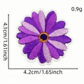 Purple daisy cartoon flower embroidery patch with iron-on backing for clothing 4.2cm size - Flower Patch 12#