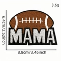 Leopard print MAMA rugby football embroidered iron-on patch for clothing decoration - Football MAMA Text Combination Style (6118516502514)