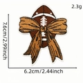 Rugby football patch with leopard print bow tie embroidery in brown and gold finish - Football with Bowknot Decoration Style (6118516502515)